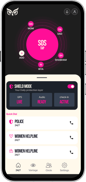 NAZR SOS App Interface